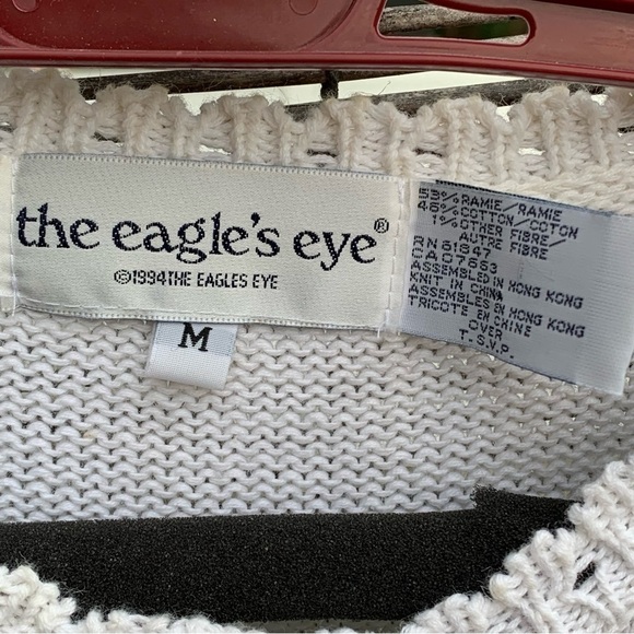 Vintage Eagle’s Eye Bunny Rabbit Cardigan Sweater Medium - Picture 7 of 7
